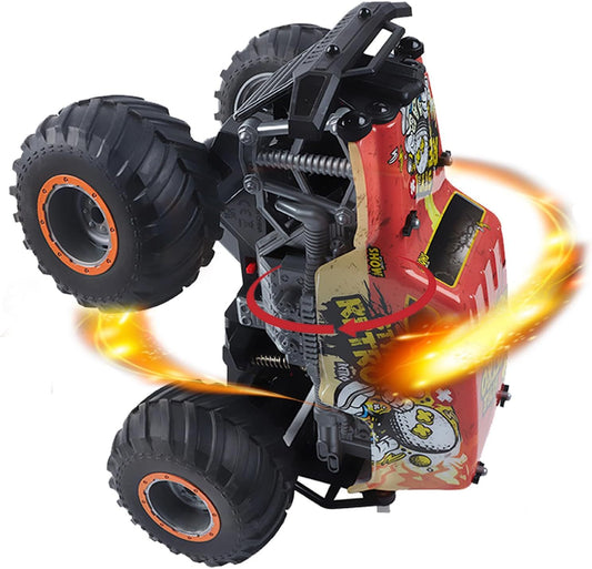 1 .14 All Terrain Off Road 2.4Ghz Remote Control Monster Trucks For Boys With LED Lights  Orange